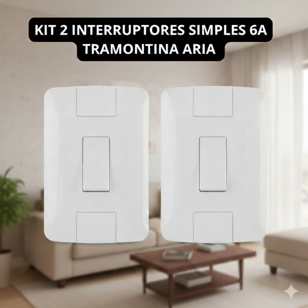 Kit 2 Interruptores Simples 6A Tramontina Aria