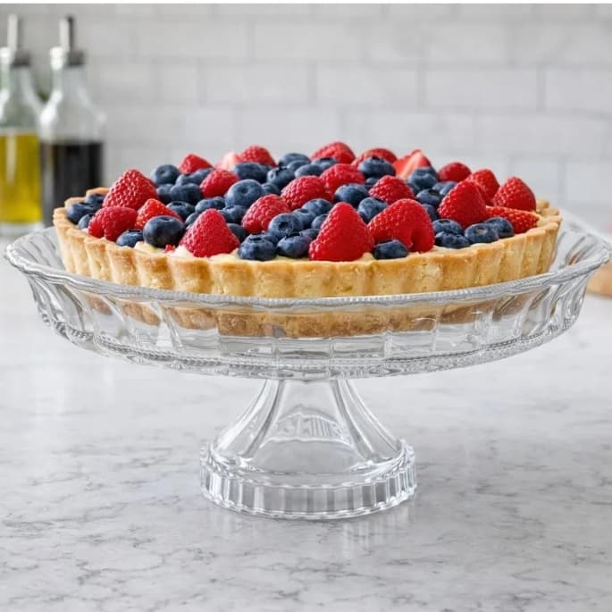 Boleira De Vidro Cristal Com Pé 30 Cm