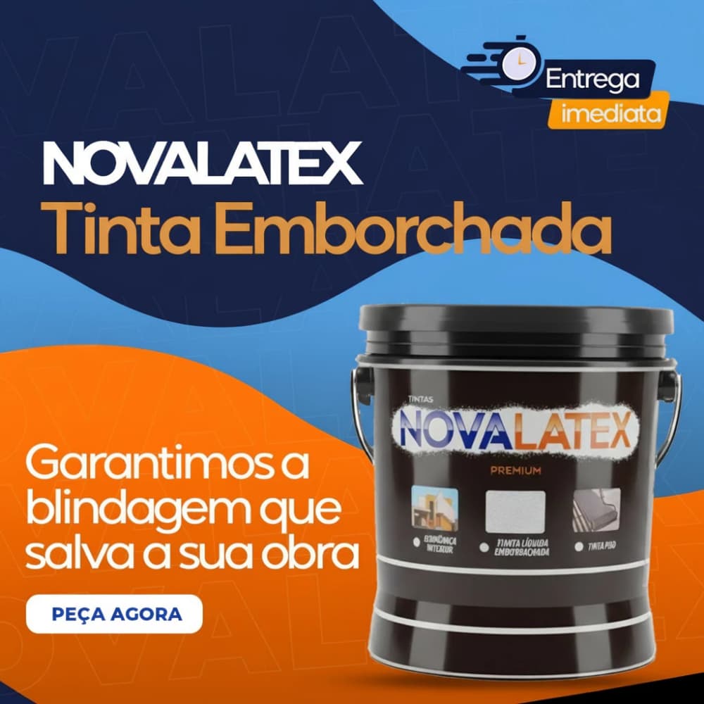 Tinta Emborrachada Líquida NOVALATEX Impermeabilizante Hidro-Repelente - 18KG Lavável Antimofo