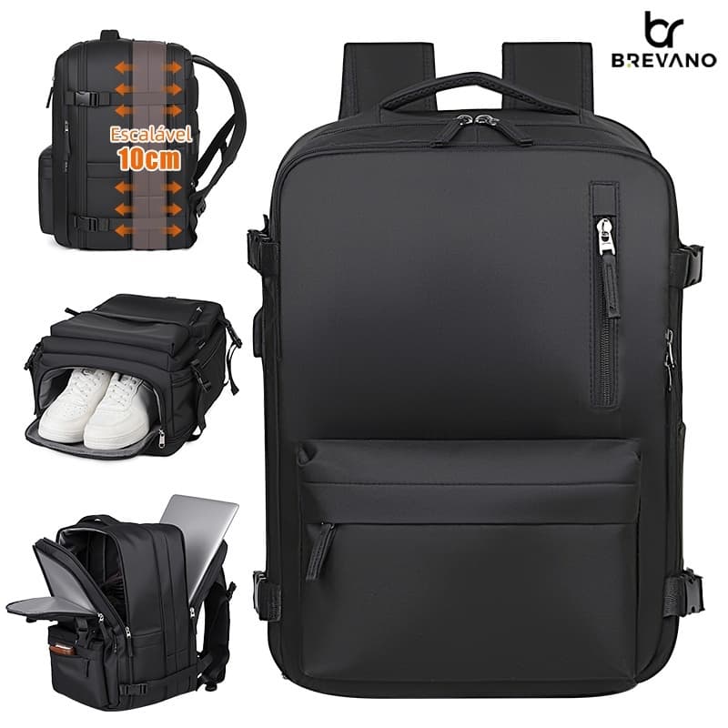 Mochila Viagem Feminina Masculinas Multifuncional Reforçada Impermeável Expansível Mochila Notebook