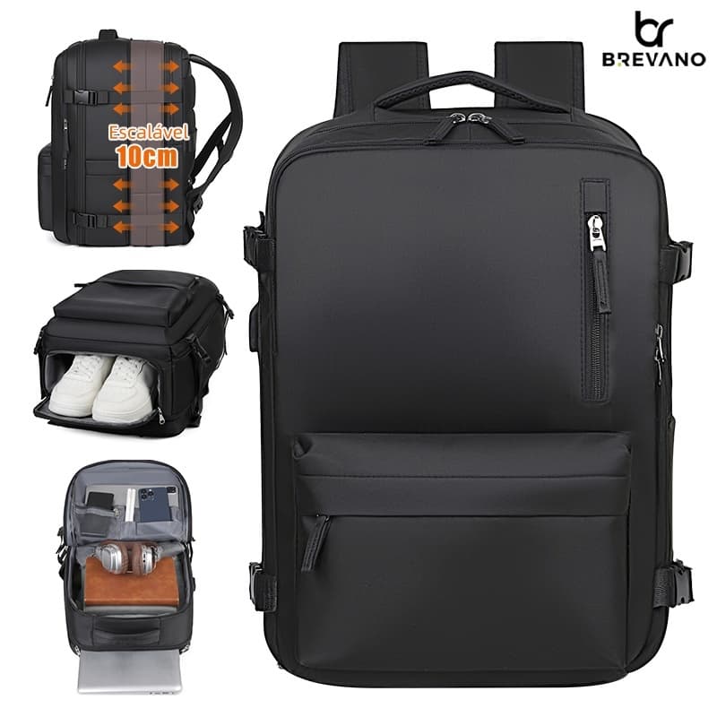Mochila Viagem Feminina Masculinas Multifuncional Reforçada Impermeável Expansível Mochila Notebook