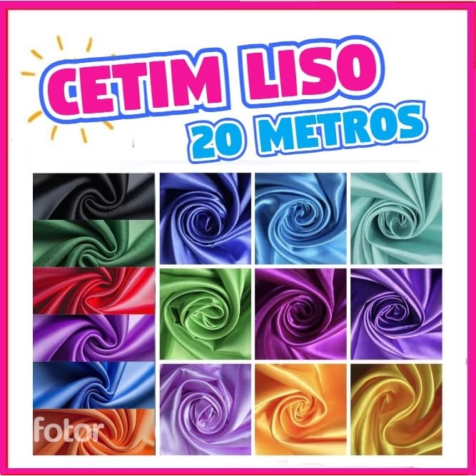 Cetim 20 metros. Tecido Premium Charmousse liso. Alta qualidade, branco, preto, verde, azul, rosa.