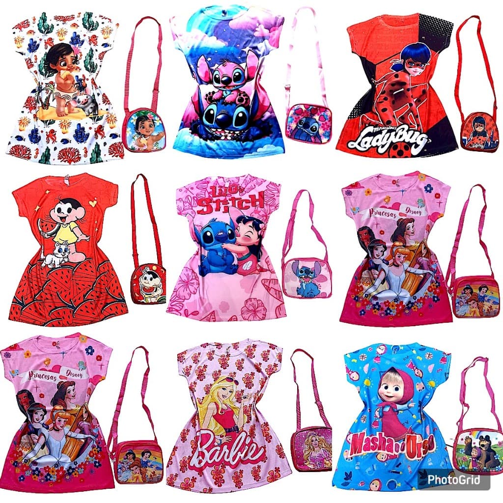 Kit Vestido + Bolsinha Infantil Menina
