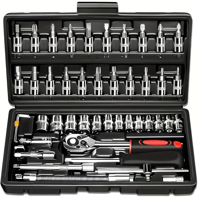 Kit 46 Chave Catraca Jogo De Soquetes Allen Torx Ferramentas airer