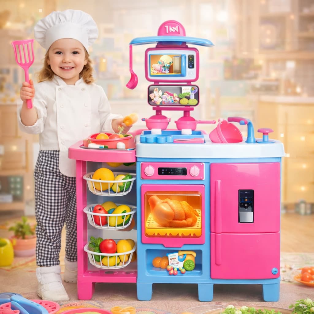 Brinquedo Mega Cozinha Completa Toy Chef Com Fogãozinho, Acessórios De Culinária Infantil