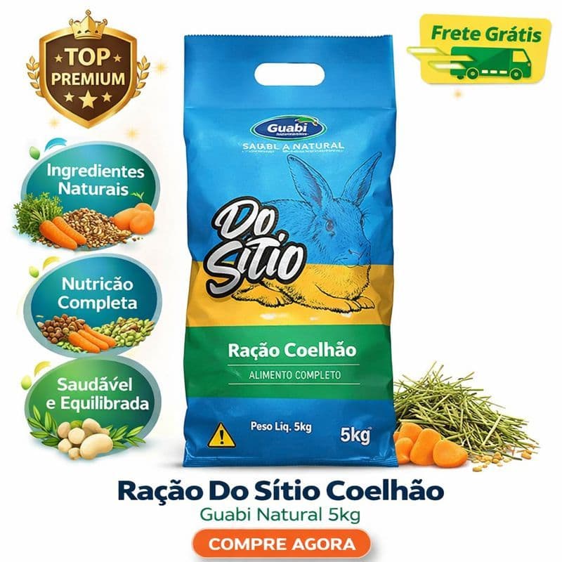 Ração para Coelhos e Roedores Do Sítio Coelhao Guabi Natural 5kg