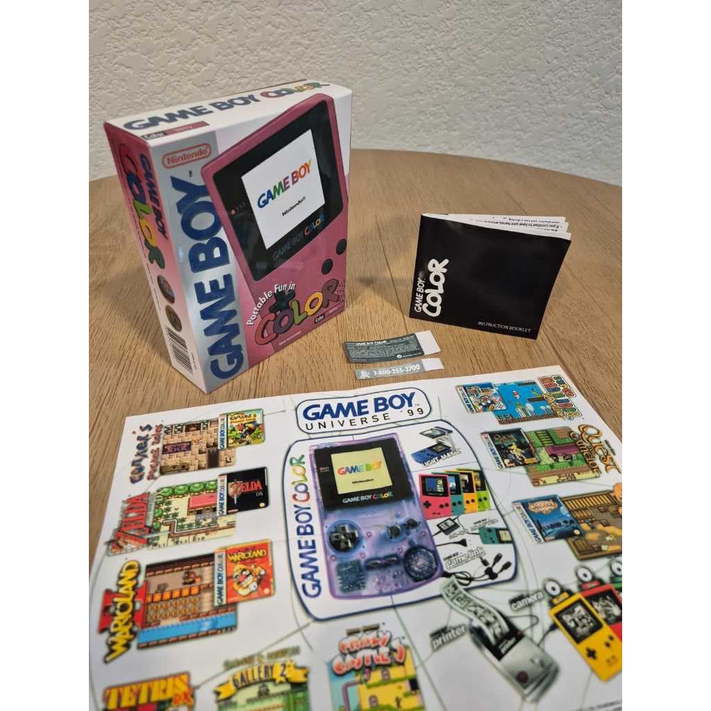 Caixa Game Boy Color Berry / rosa  Premium Completa c/ Manual, Labels e Flyer