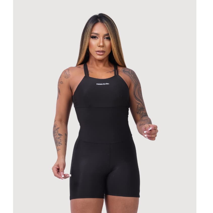 Macaquinho Fitness Feminino Suplex Slim Academia Treino Corrida Yoga Sem Transparência