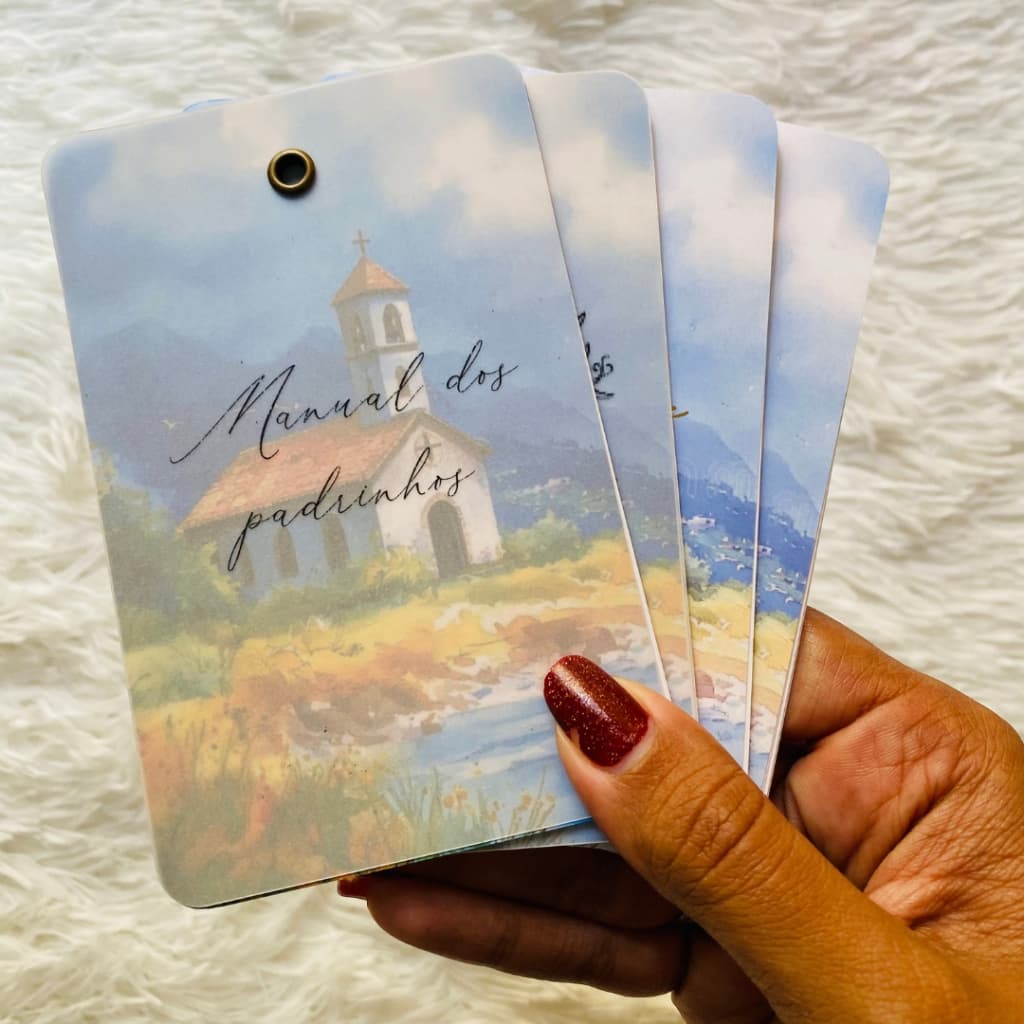 Manual de Padrinhos para Casamento Minimalista com Aquarela - Retangular arredondado