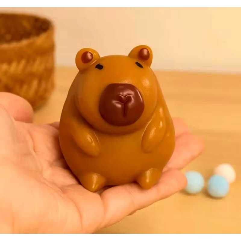 Taba Squishy Capivara Fofo Antiestresse - Brinquedo Macio e Elástico Ideal para Alívio do Estresse