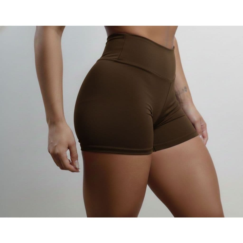 Short Academia Feminino Cintura Alta Fitness Compressão
