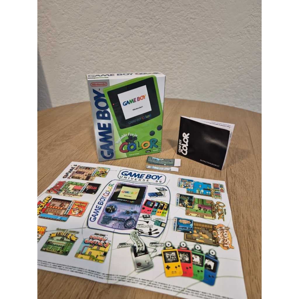 Caixa Game Boy Color Kiwi / verde Premium Completa c/ Manual, Labels e Flyer