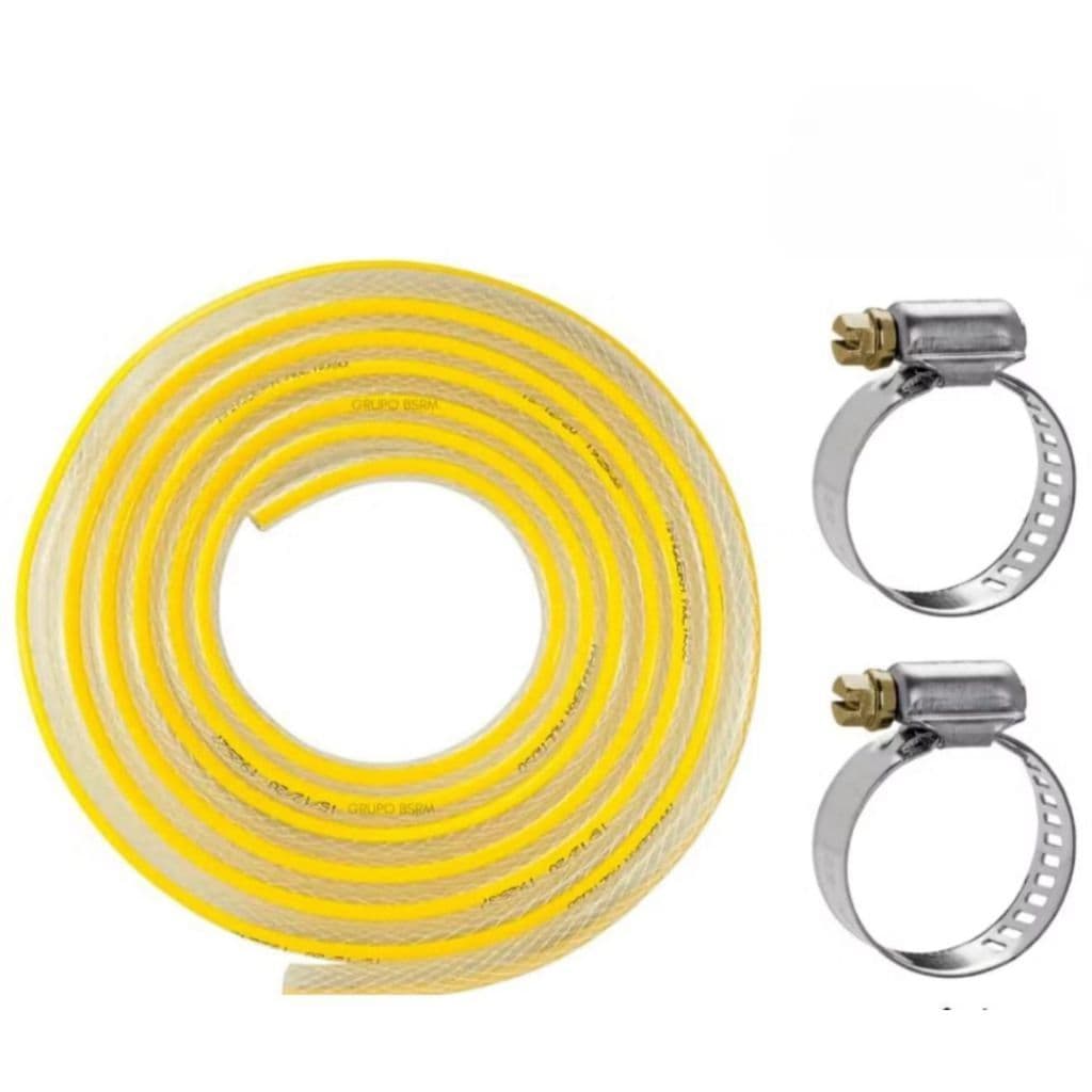 Mangueira Premium de Gás Trançada e Abracadeira  com Alta Resistência e Durabilidade 1,25m