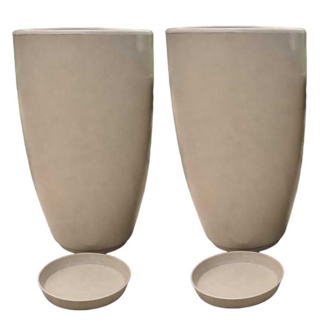 Kit 2 Vasos Cone Bojo Polido N2 Para Plantas ou Flores Luxo Decor