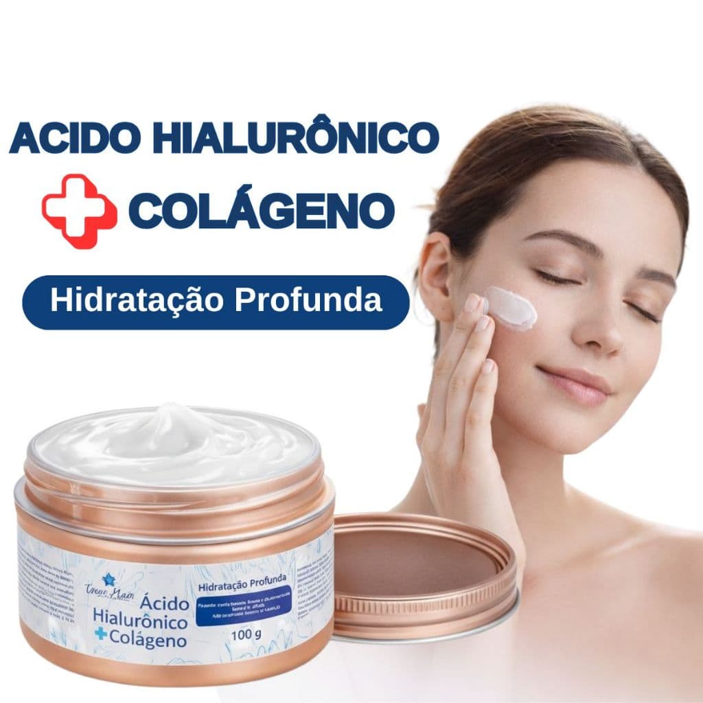 Ácido Hialurônico + Colágeno Facial 100g Hidratante Antirrugas Rejuvenescedor Ultra Firmeza Elasticidade Hidratante