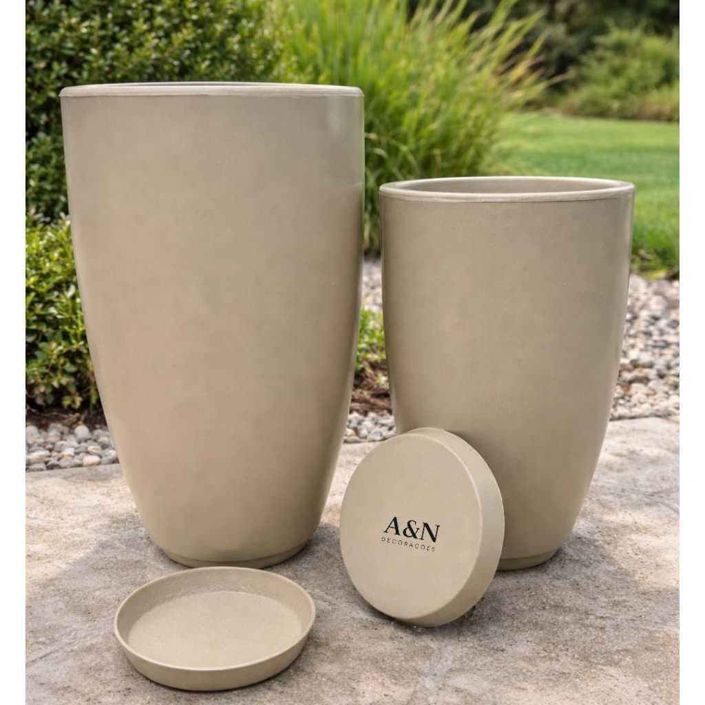 Kit 2 Vasos Cone Bojo Polido N2 e N1 Para Plantas ou Flores Luxo Decor