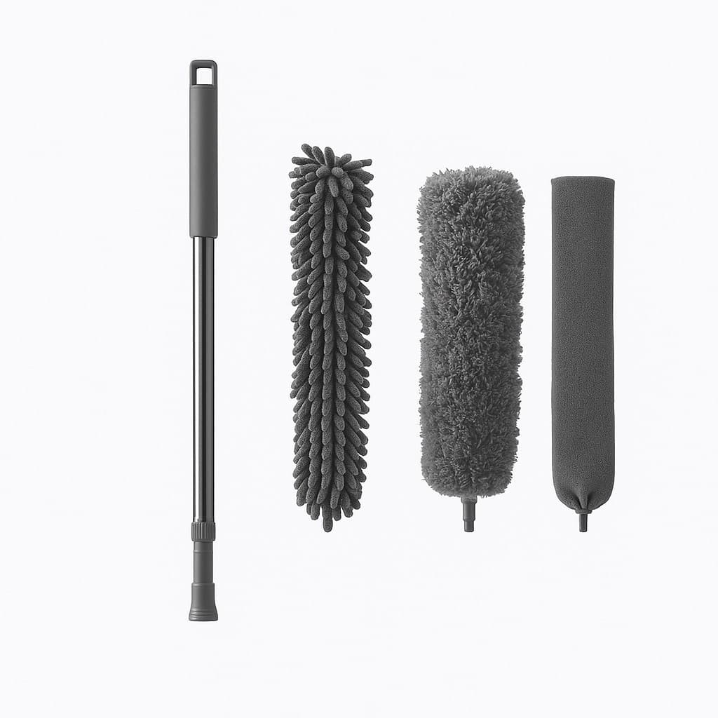 KIT6 Jogo Espanador Pó Extensível  Eletrostático Lavável Limpeza