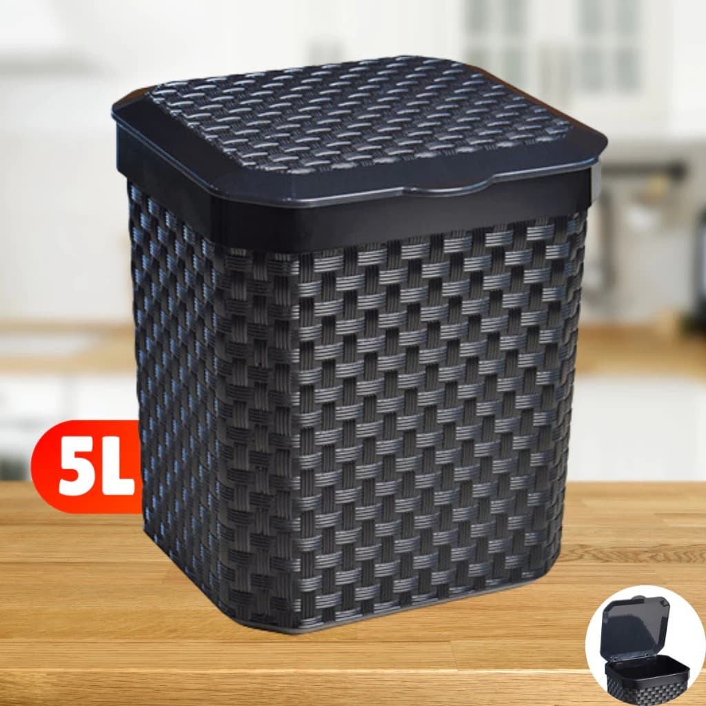 Lixeira de Pia Mesa Lixeirinha 5 Litros Cesto de Lixo Para Cozinha Banheiro Escritório Reforçada Plástico