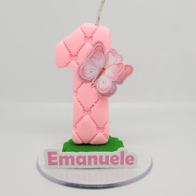 VELA PERSONALIZADA - JARDIM DAS BORBOLETAS VELA DE BISCUIT PARA FESTA DE ANIVERSARIO