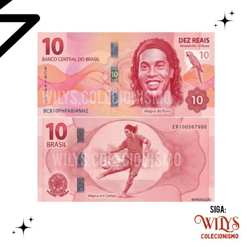 Cédula Fantasia - 10 Reais - Ronaldinho O Bruxo