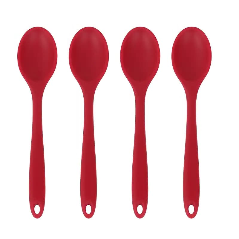 1/2/5 Colher De Silicone Vermelho Grande Durável Material De Segurança Adorável Artigos De Cozinha Promoção