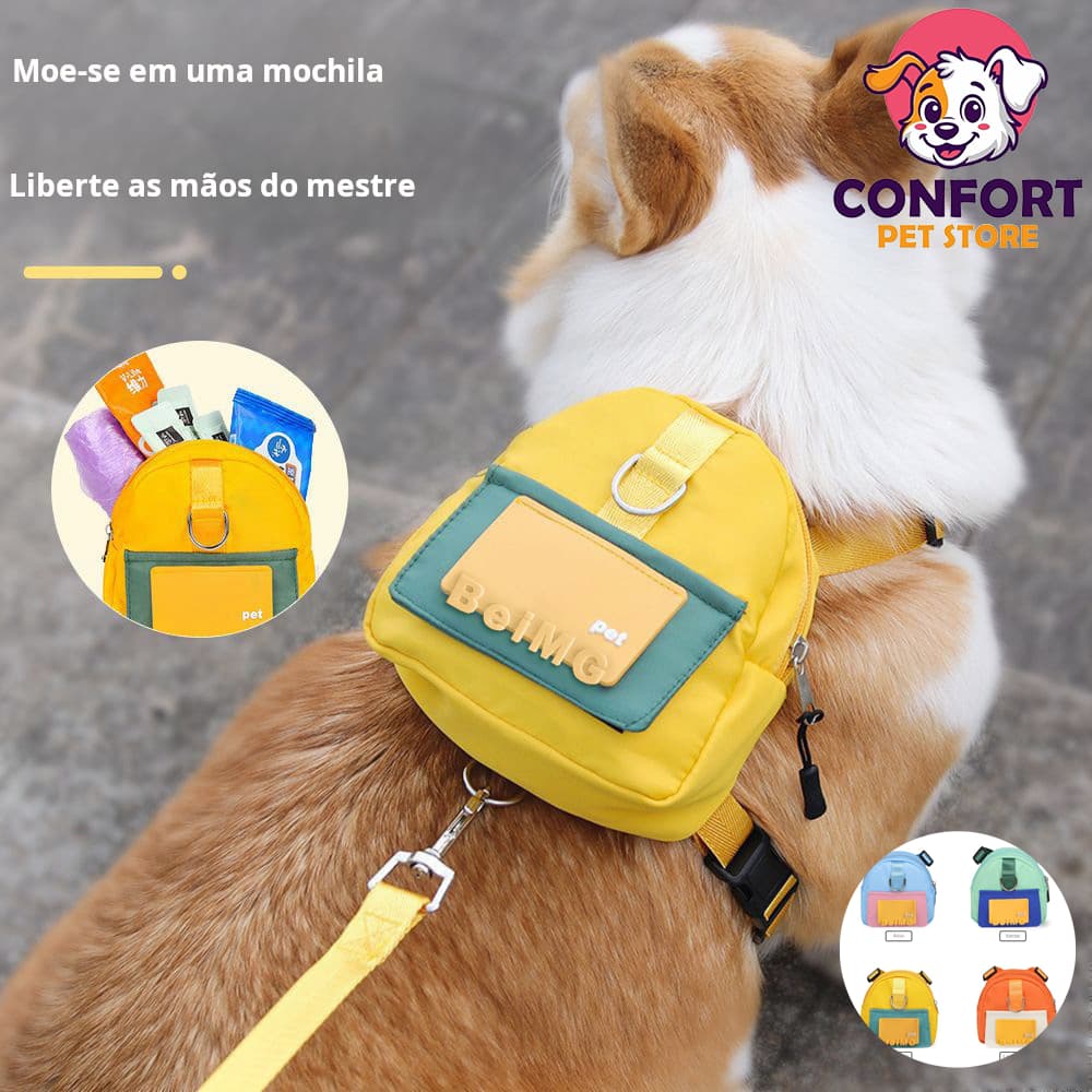 Impermeável De Estimação Mochila Pet Para Cachorro Cães Gatos Coleira Peitoral Com Guia Mini Saco Mochila para cachorro