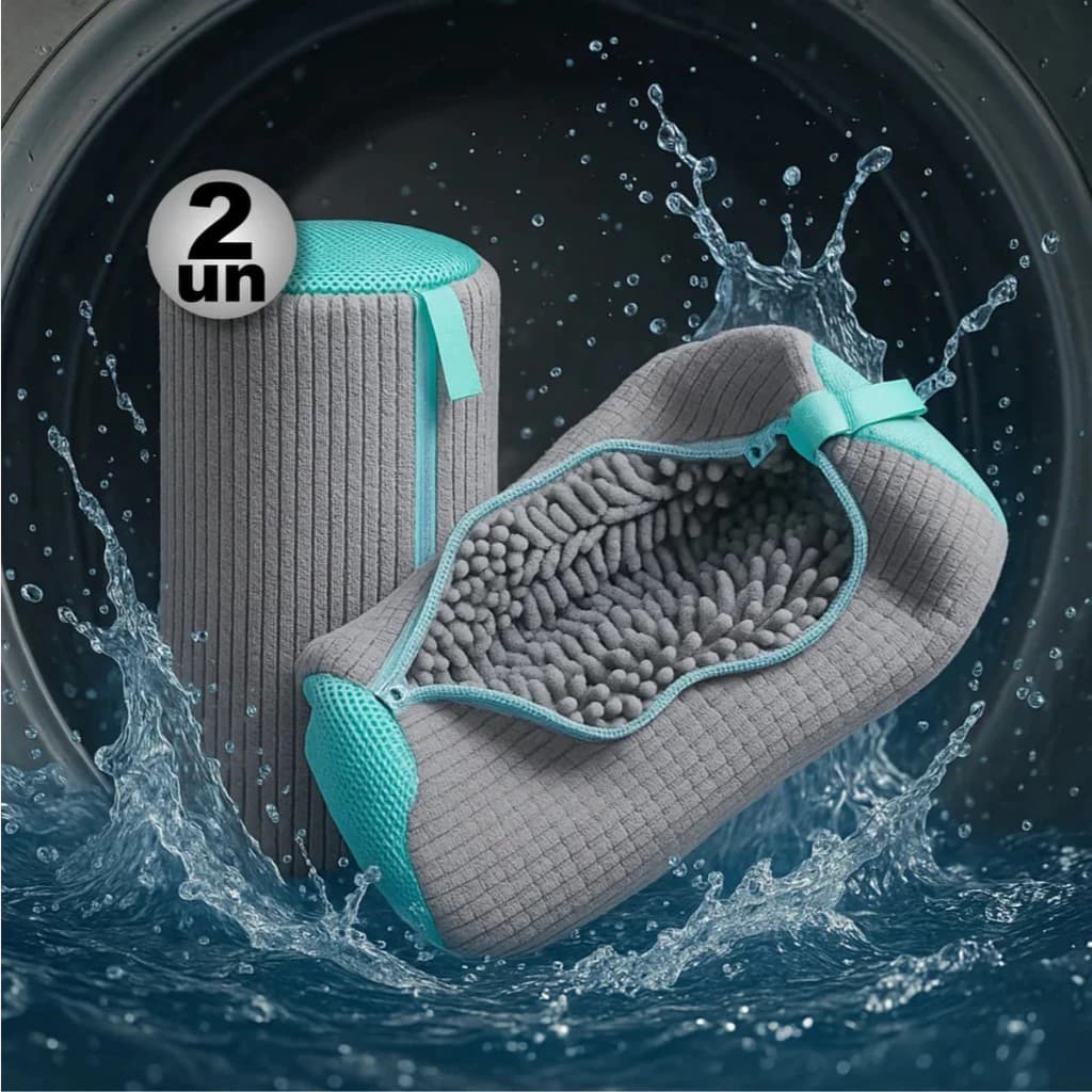 Saco Ou Bolsa De Lavar Tenis Sapato Armazenamento Malha Lavanderia Maquina Anti Deformação