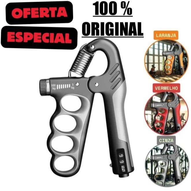 Hand Grip Flexor De Punho Com Mola Ajustável de 5 a 100 Kg com Contador Exercícios Fisioterapia Antebraço Mãos Musculo