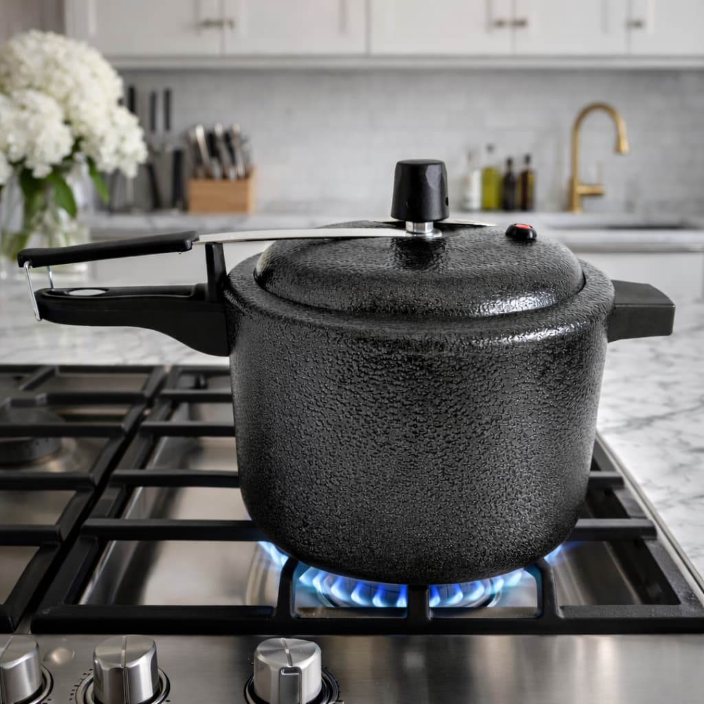 Panela Pressão 4,5 Litros Alumínio Reforçado Craqueada Cozimento Rápido Cozinha Craquelada