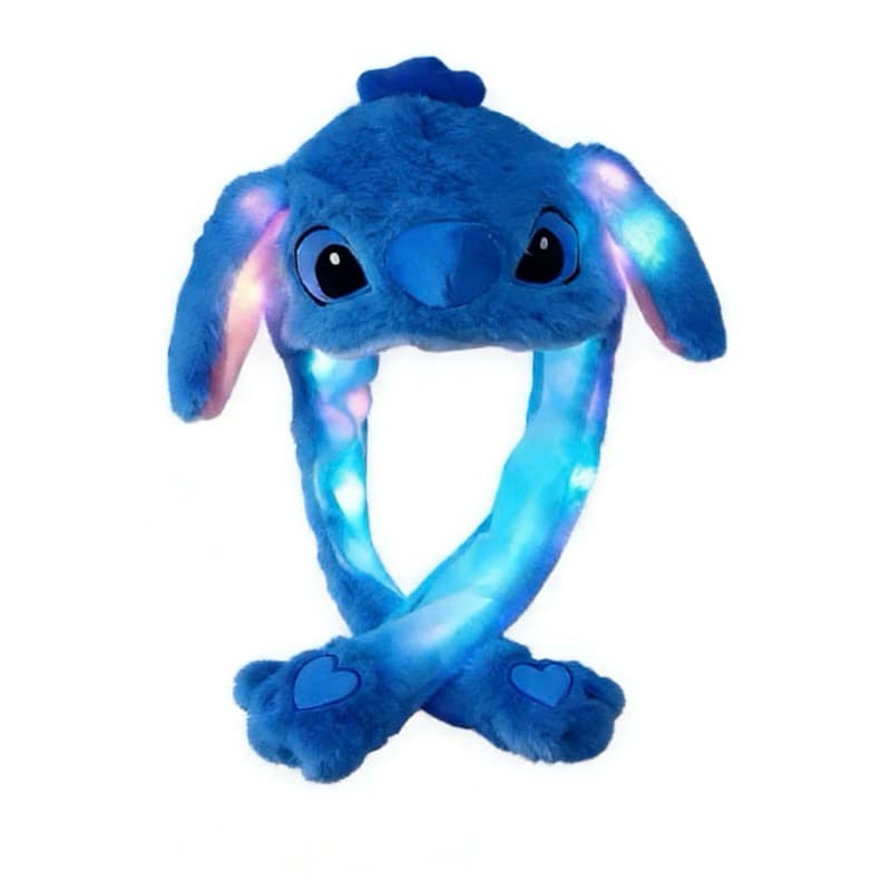 TOUCA GORRO DE PELÚCIA COM LED COLORIDO LEVANTA ORELHAS /Stitch