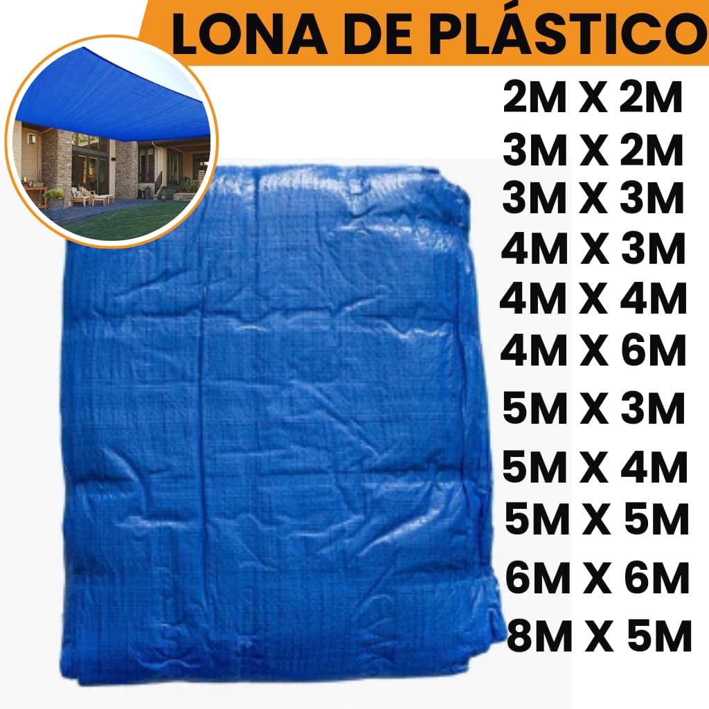 Lona Carreteiro Polietileno Azul  100 micras Plástica impermeável