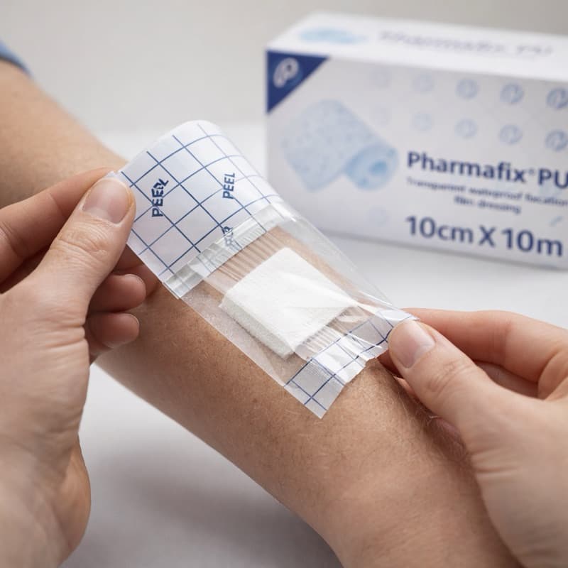 Filme Rolo 10cm x10mts Pharmafix PU adesivo rolo curativo transparente impermeavel