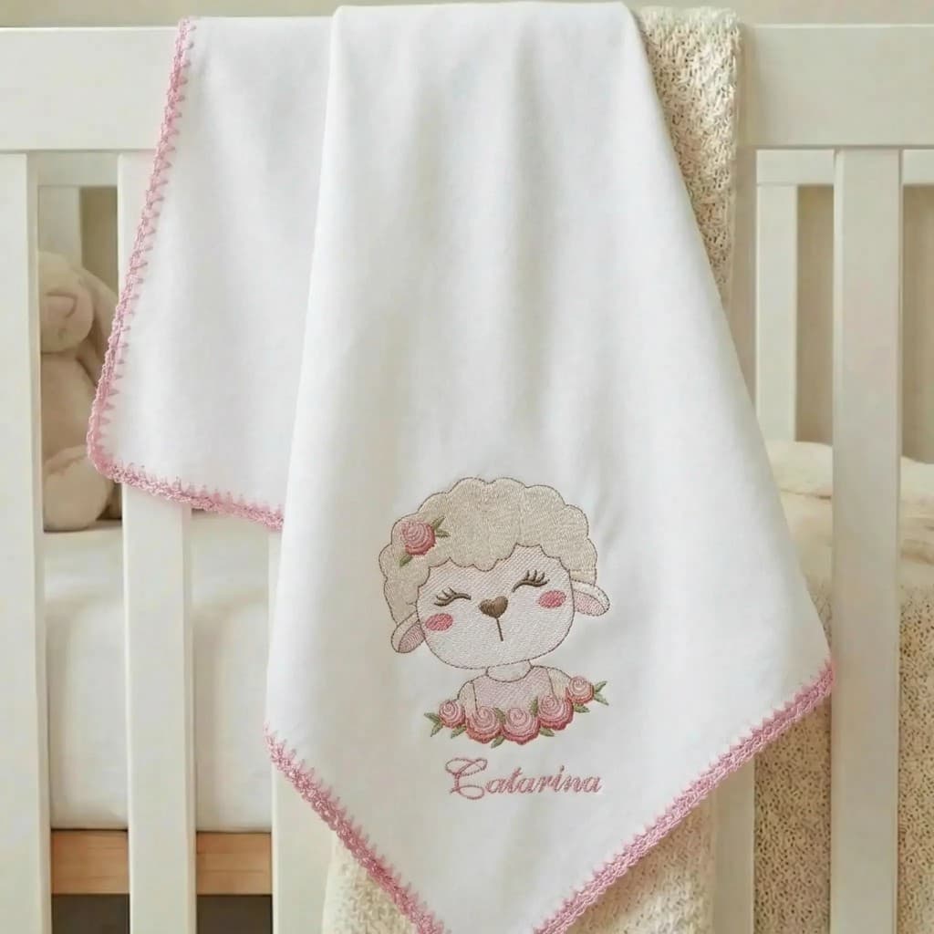 Cueiro Flanelado Bebê 80x80 100% Algodão Personalizado com Nome e Tema