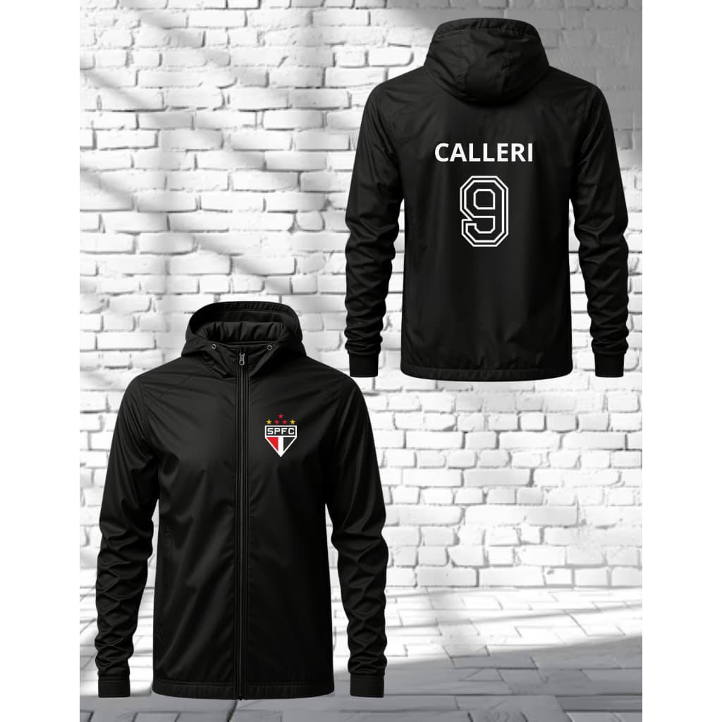 Jaqueta Corta Vento São Paulo Torcedor Casaco Impermeavel Duas Opeções Nome Nas Costa Ou Peito