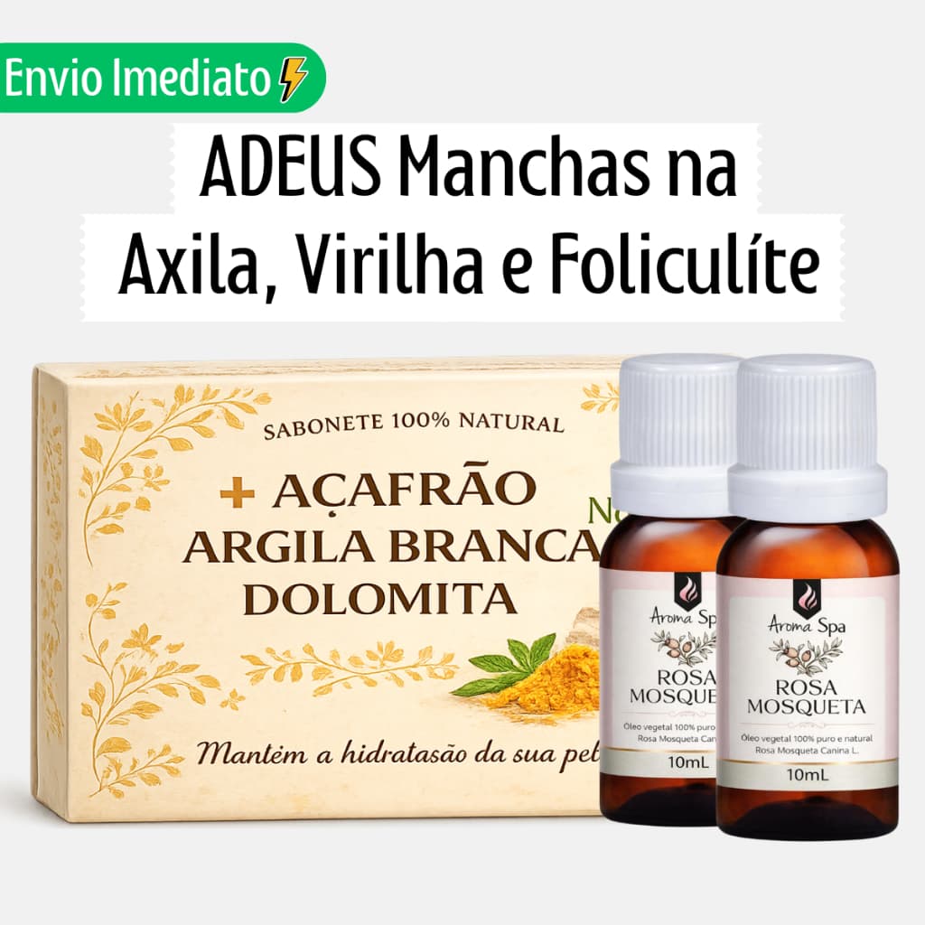 Kit Sabonete de Açafrão, Argila Branca e Dolomita + Óleo de Rosa Mosqueta - Envio Imediato !