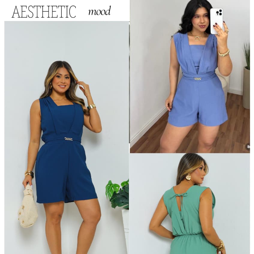 Macaquinho Feminino Tecido Sensorial Marrant Com Top com lastex nas costas