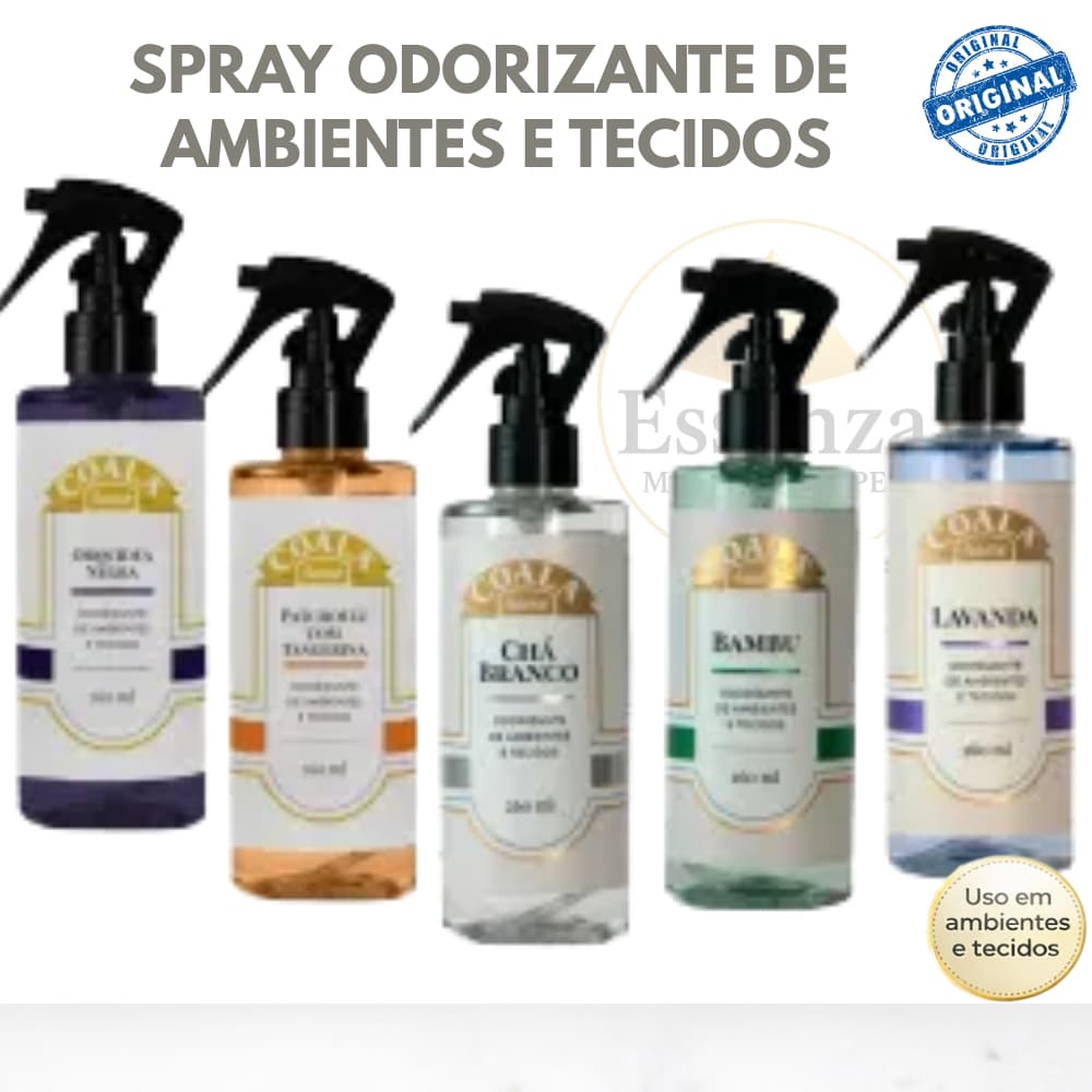 SPRAY COALA ODORIZANTE DE AMBIENTES E TECIDOS - Sofá, cortina, Lençóis, Roupas - 260 ml - 12 AROMAS PARA ESCOLHER