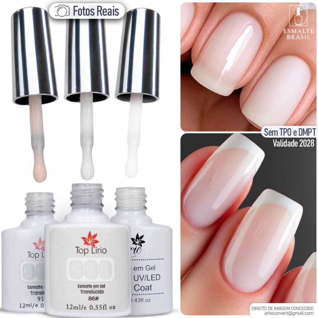 Esmalte de Renda Em Gel 12ml Soak-off Lirio Branco Unha Manicure Led UV