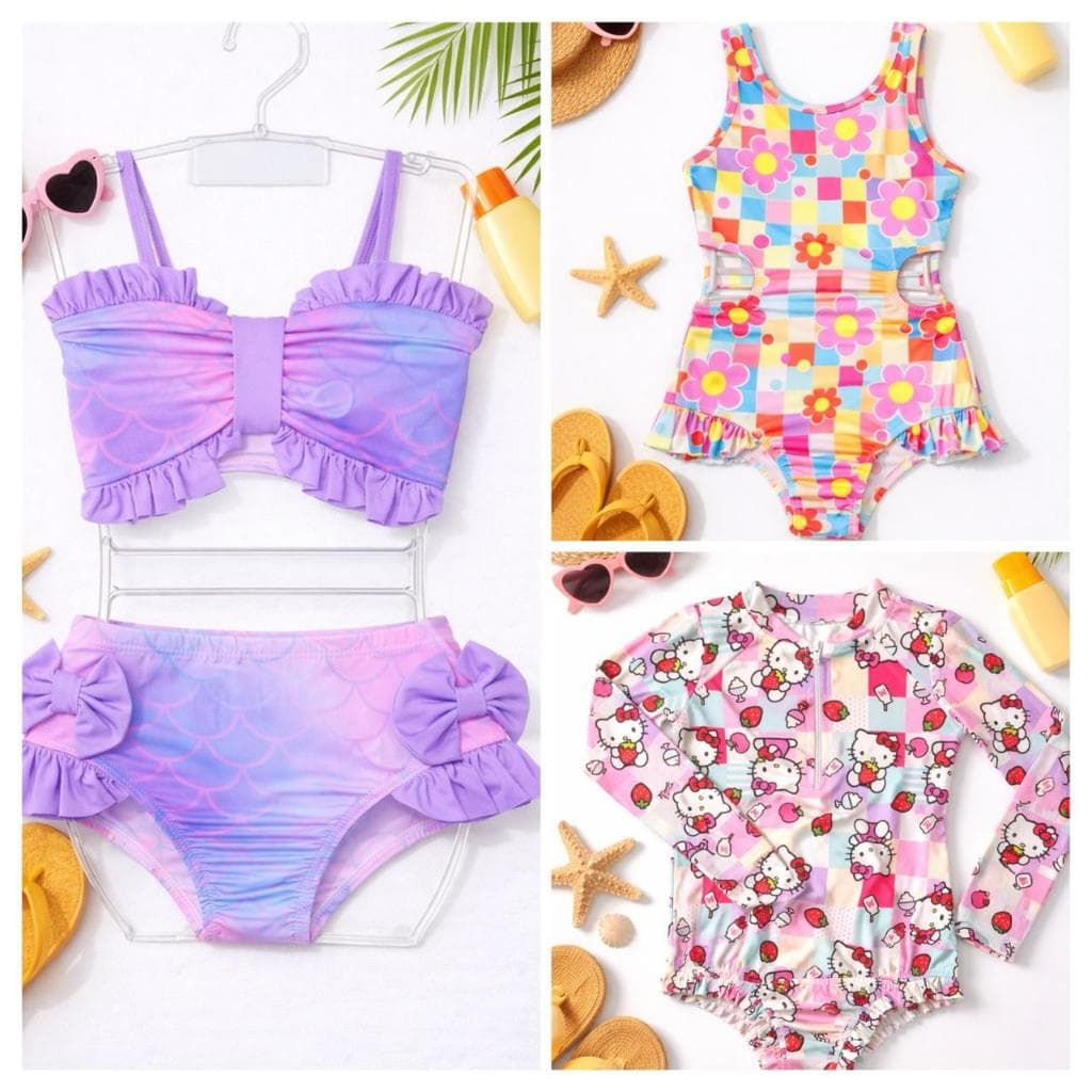 Maio / Biquíni Infantil Menina  -Praia/piscina- hello Kitty , Sereia , Star
