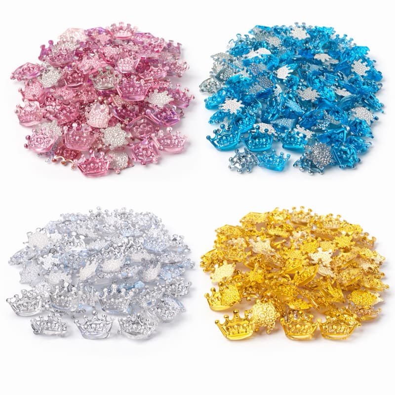 CHATON COROA ATACADO - Coroinha Plástica 1cm – Aplique Para Laços, Moda Pet, Tiaras e Artesanato