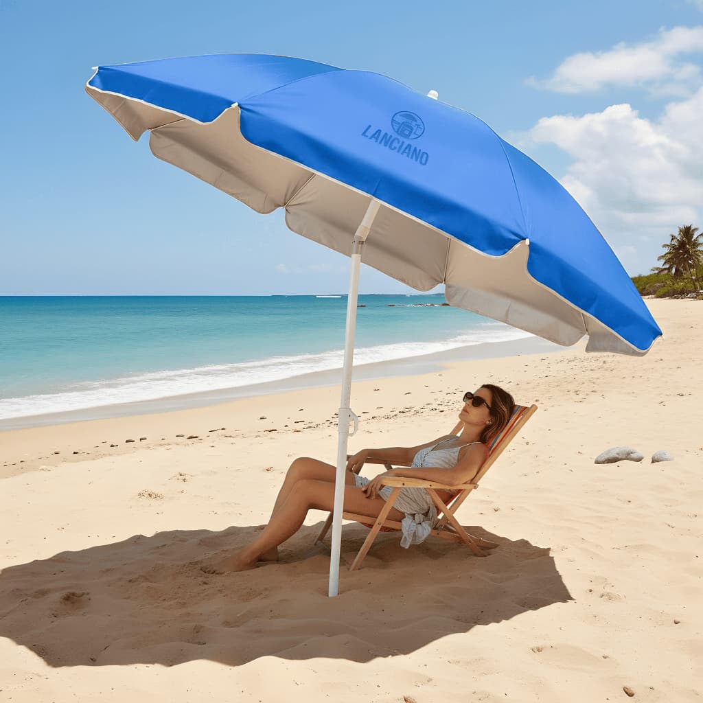 Guarda Sol Praia Grande 2 Metros Articulado Proteção Uv Piscina Camping Pesca Verão