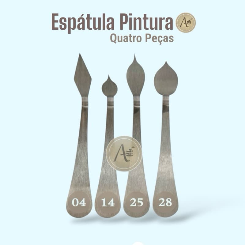 kit Espátula Pintura Artística Textura Decoração Confeiteira Bolo