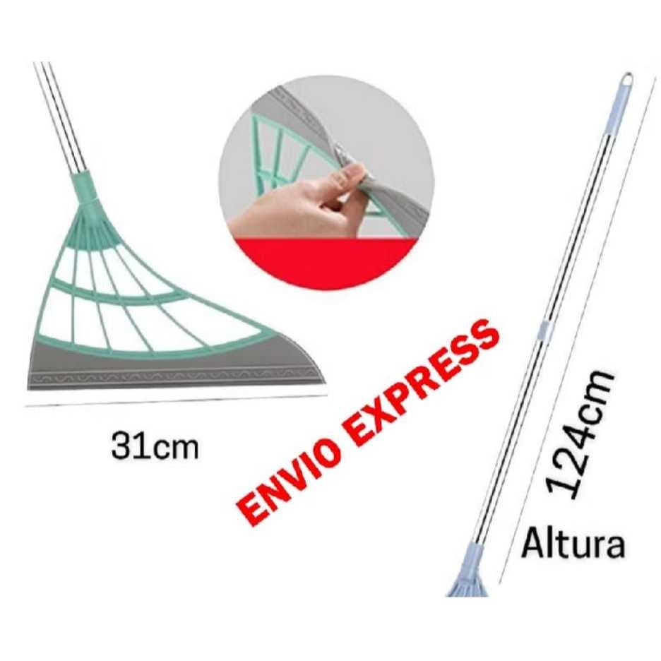 Vassoura Mágica Rodo Silicone Tira Pelo Limpa Vidro Seca Tudo - 124cm Altura - Pronta entrega