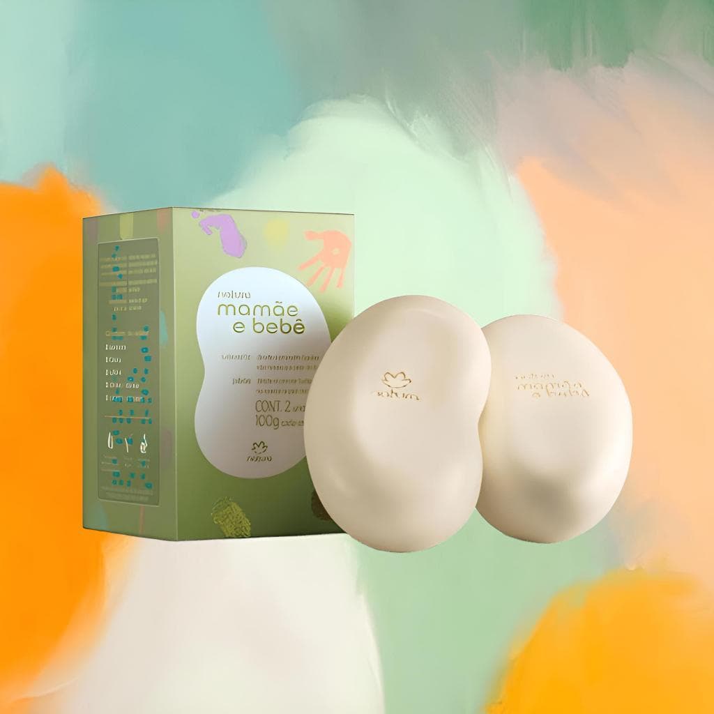Sabonete Natura Mamãe e Bebê 100g - Limpeza Delicada e Vegano, Hipoalergênico