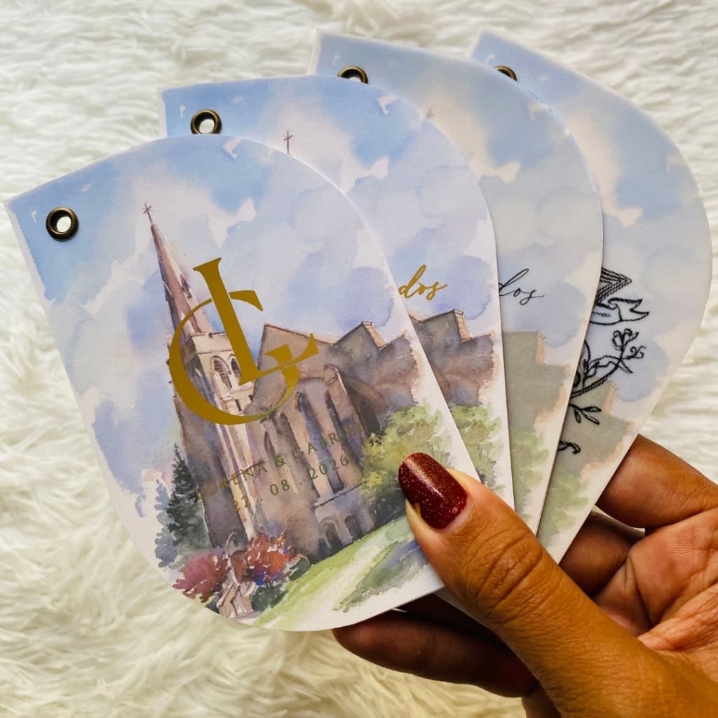 Manual de Padrinhos para Casamento Dourado - Dois cantos arredondados