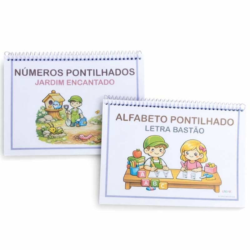 Kit 2 Livros - Números Pontilhados + Alfabeto Pontilhado Pequeno