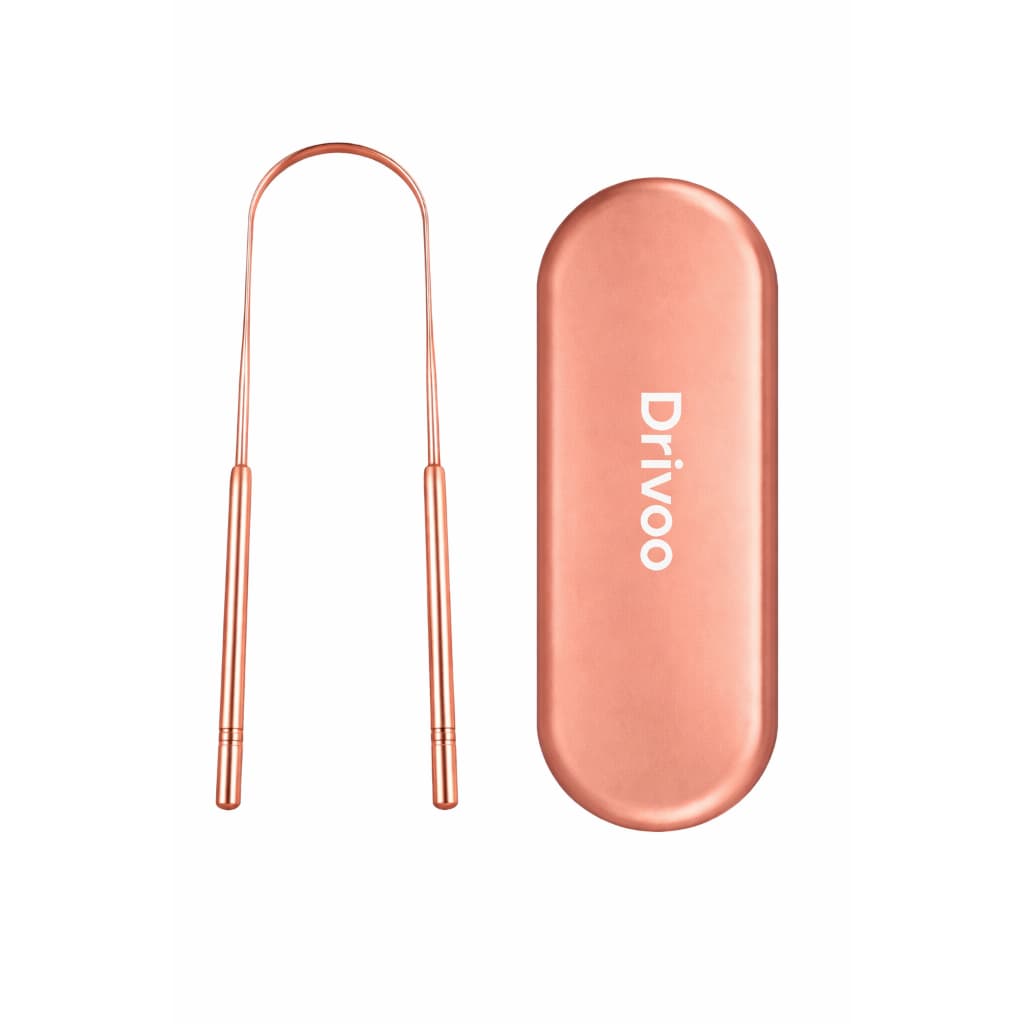 Raspador Limpador De Língua Cobre Com Estojo Inox