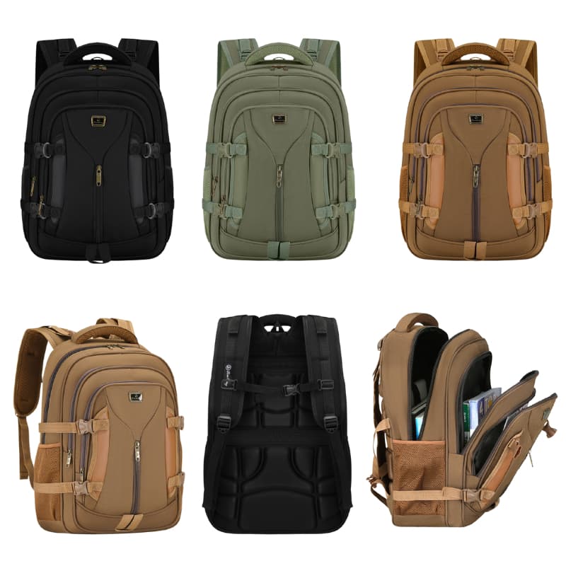 Mochila Masculina Vintage Lona Reforçada Grande Viagem Escolar Notebook Casual Resistente