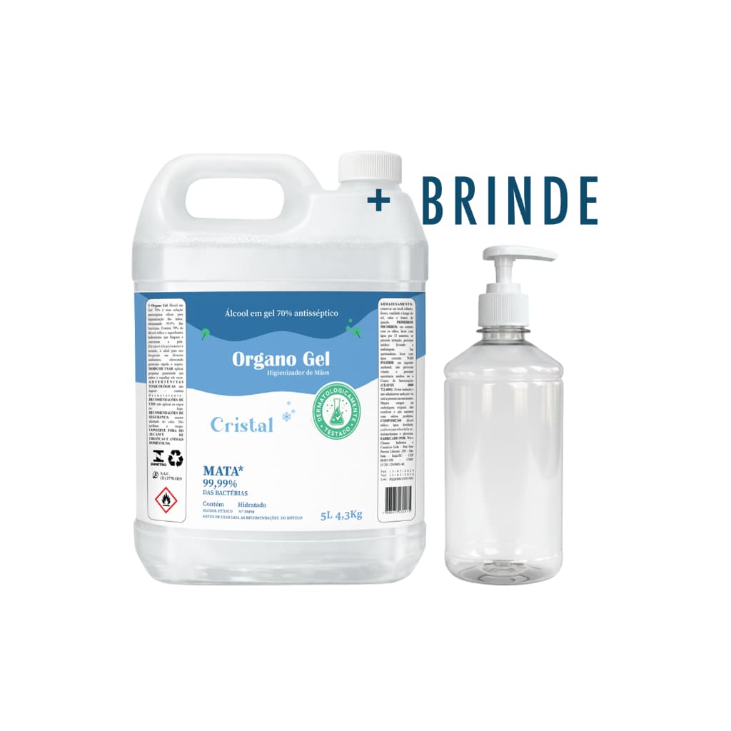 Higienizador de Mãos + Frasco 500ml com Válvula Pump de Brinde