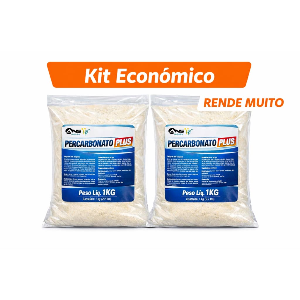 Kit 2kg Percarbonato de Sodio Plus (1kg+ 1kg) Mais Economia Limpeza Profunda - Pronta Entrega